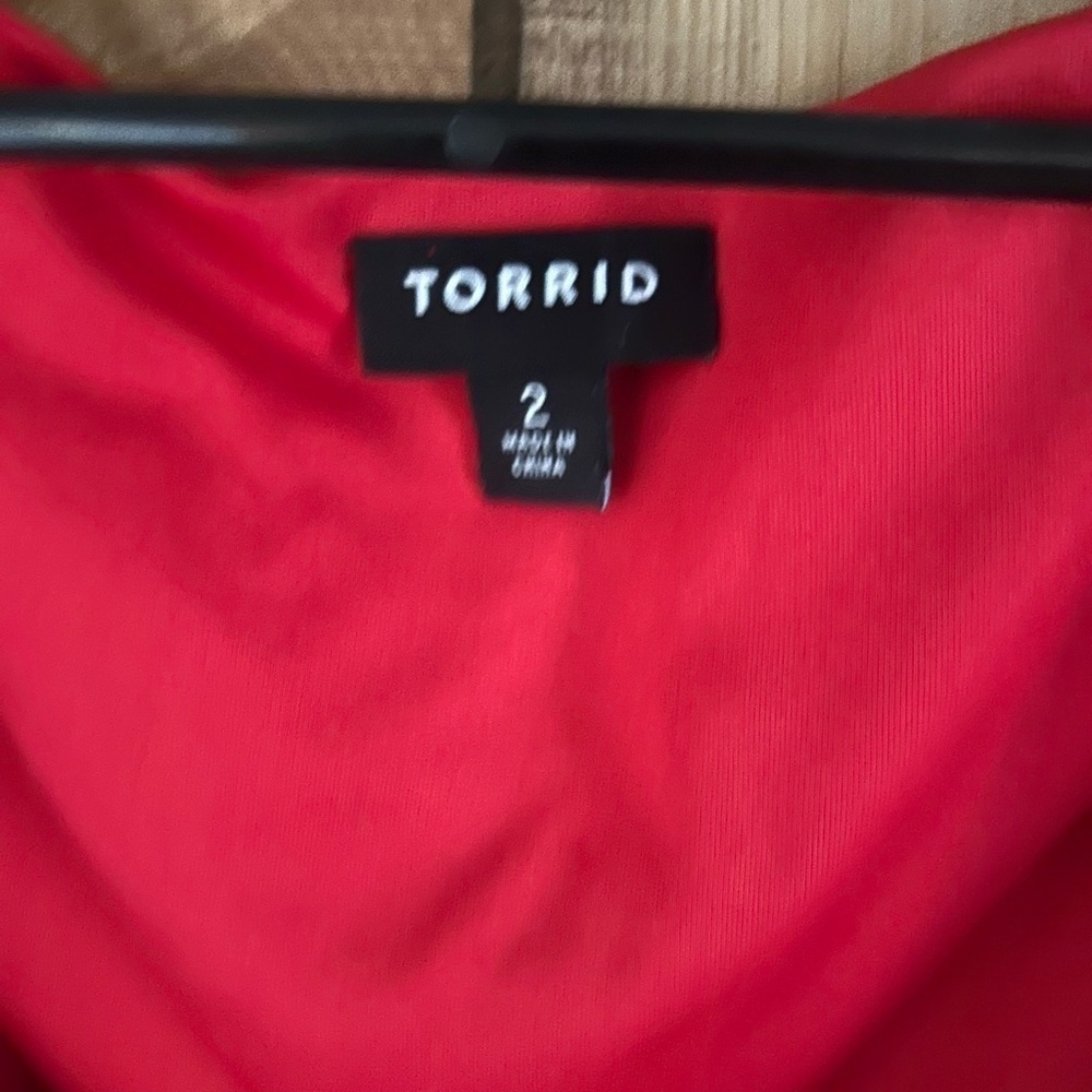 Torrid Red Dress Sleeveless Size 2 ( 18 - 20 )Valentine Day ❤️ - Picture 3 of 5